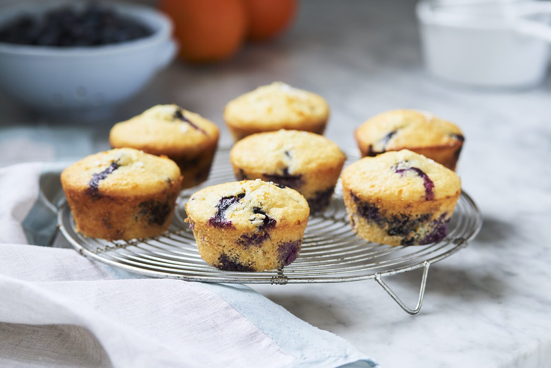 BLUEBERRY ORANGE CORN MUFFINS