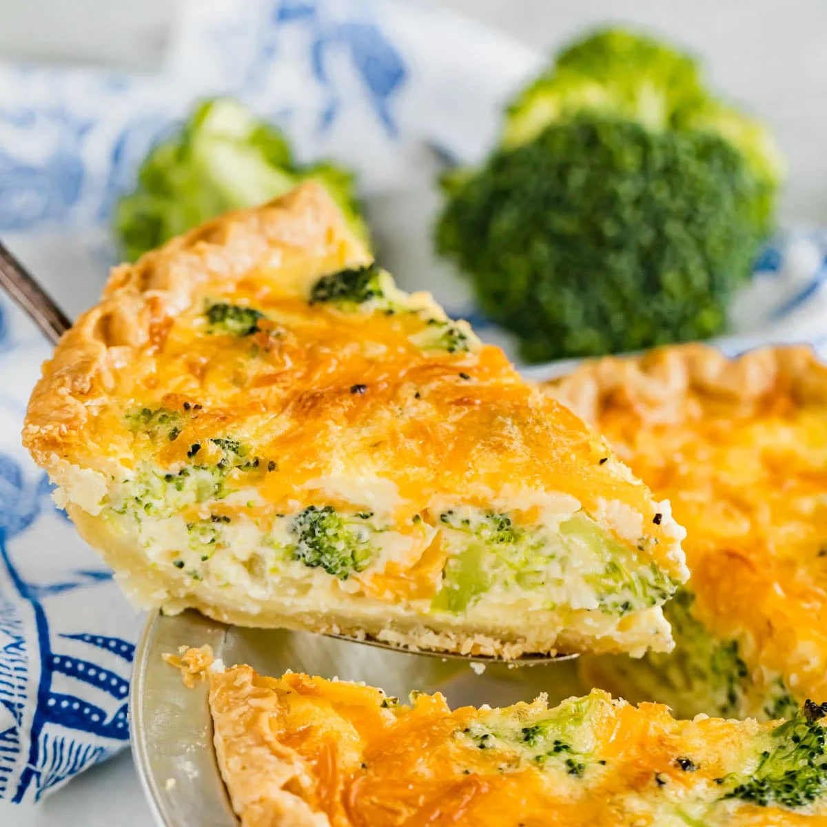 Broccoli Cheddar Cheese Quiche