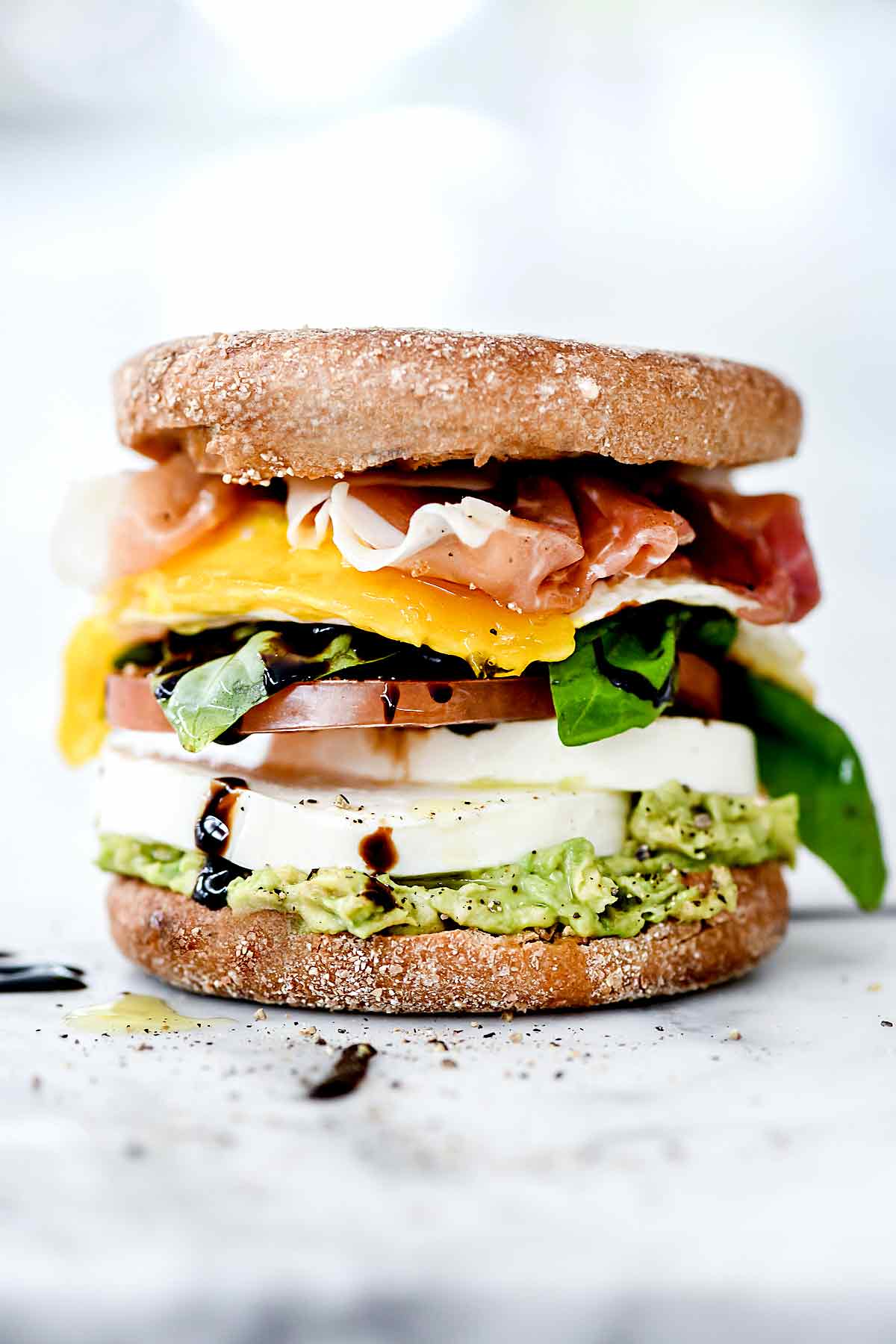 Healthy Caprese Breakfast Sandwich