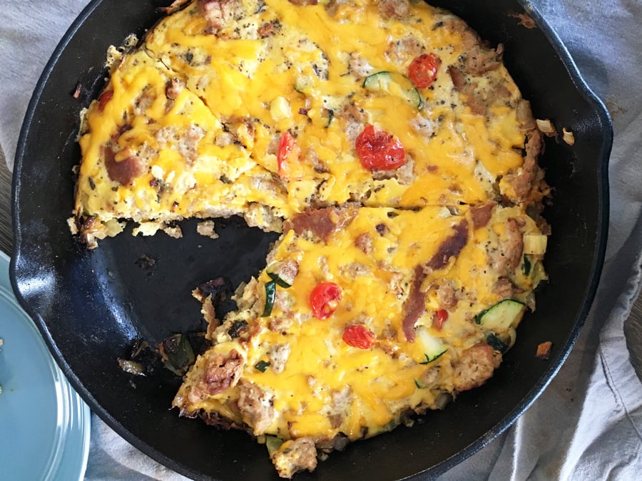 Cheesy Turkey and Veggie Frittata