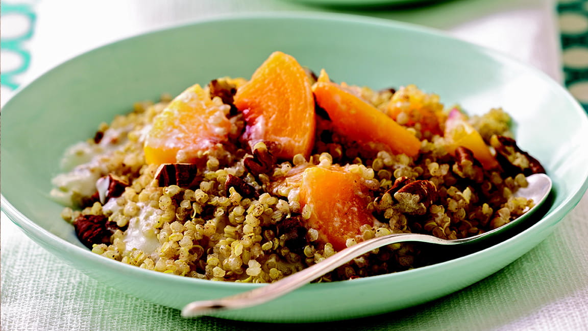 Cinnamon Quinoa with Peaches - Delicious Decisions