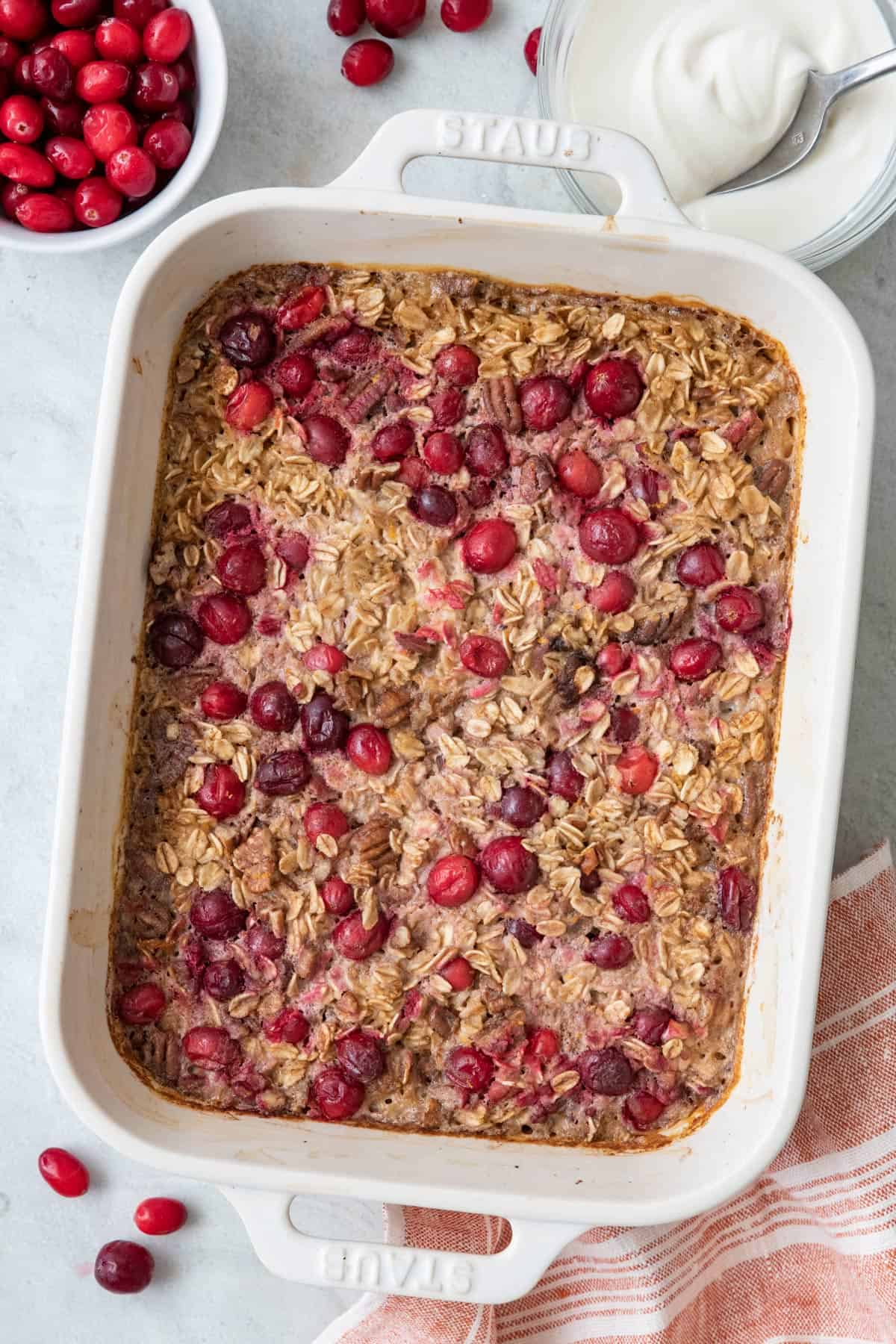Cranberry Baked Oatmeal {With Pecans} - Feel Good Foodie