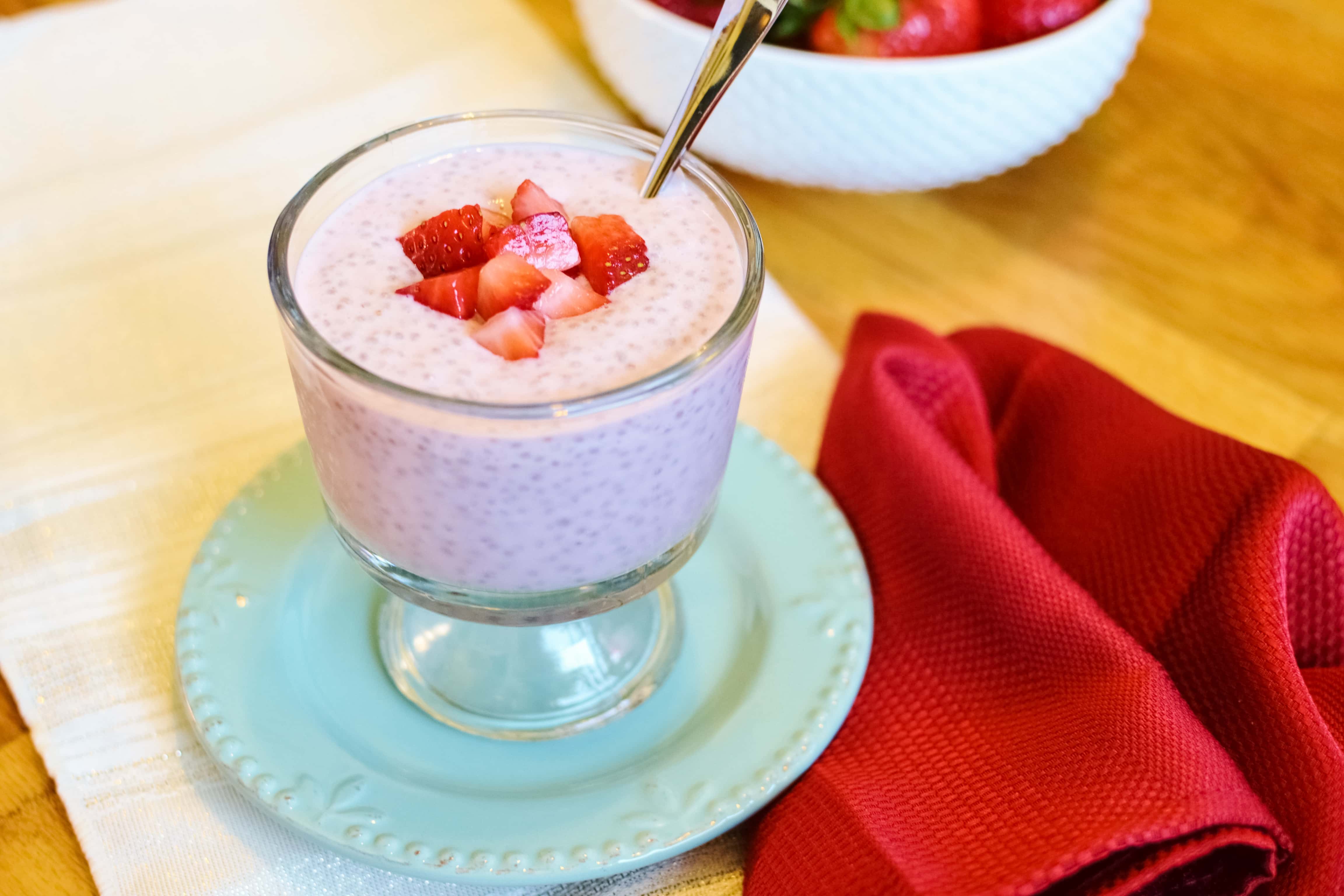 Strawberry Cheesecake Chia Seed Pudding
