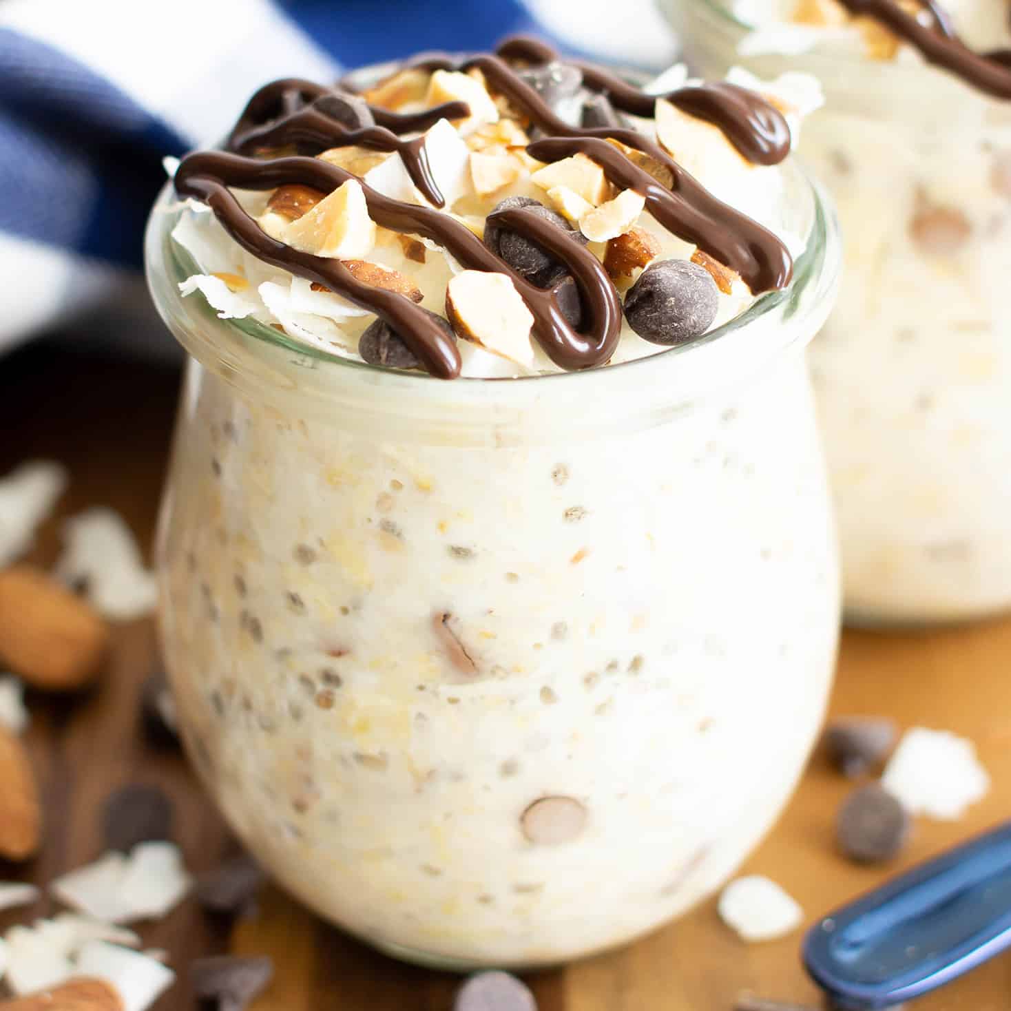 The Best Almond Joy Overnight Oats! - Beaming Baker