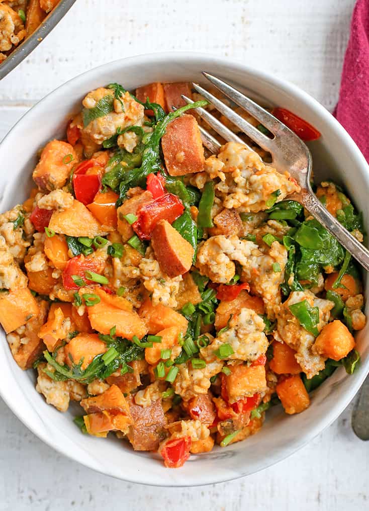 Paleo Whole30 Sweet Potato Sausage Hash - Real Food with Jessica