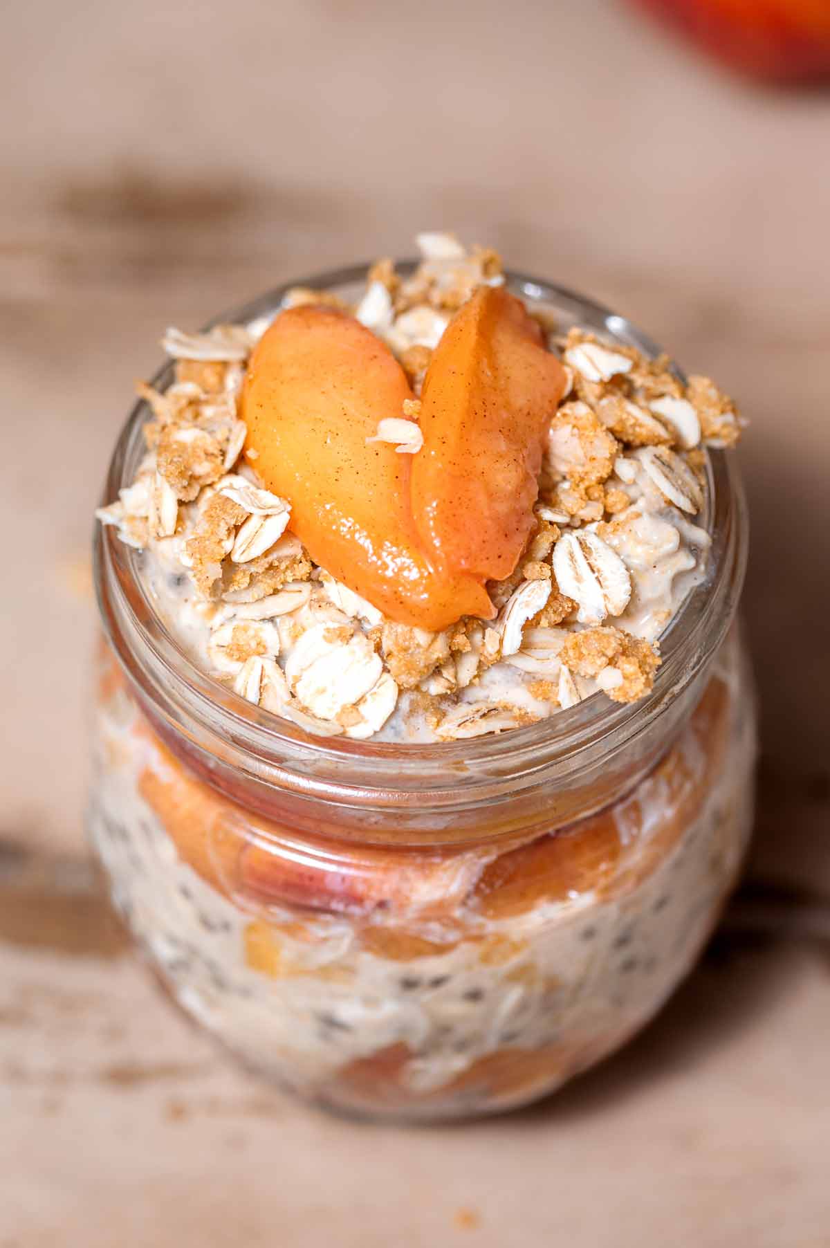 Peach Crisp Overnight Oats