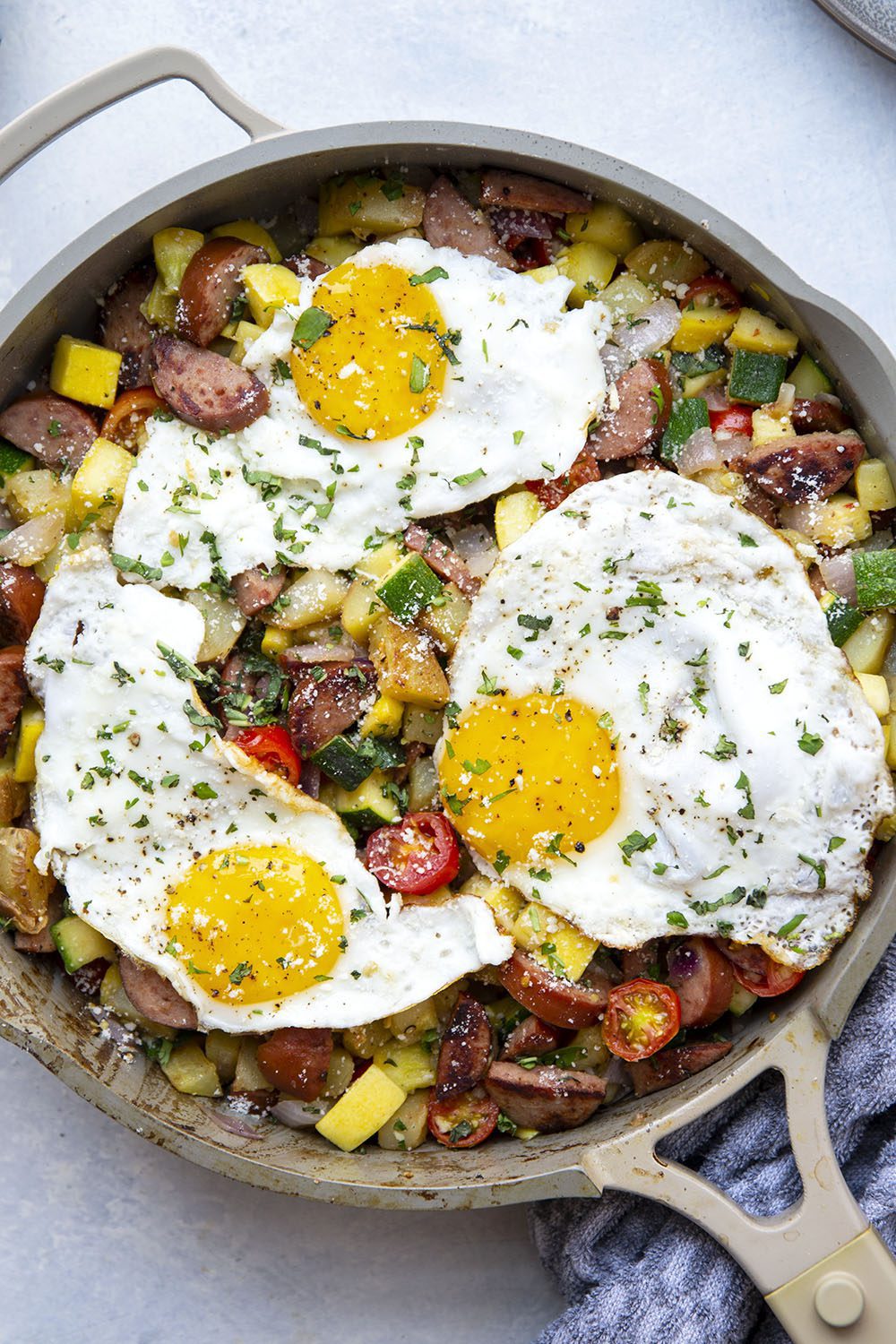 Sausage Breakfast Hash with Summer Vegetables