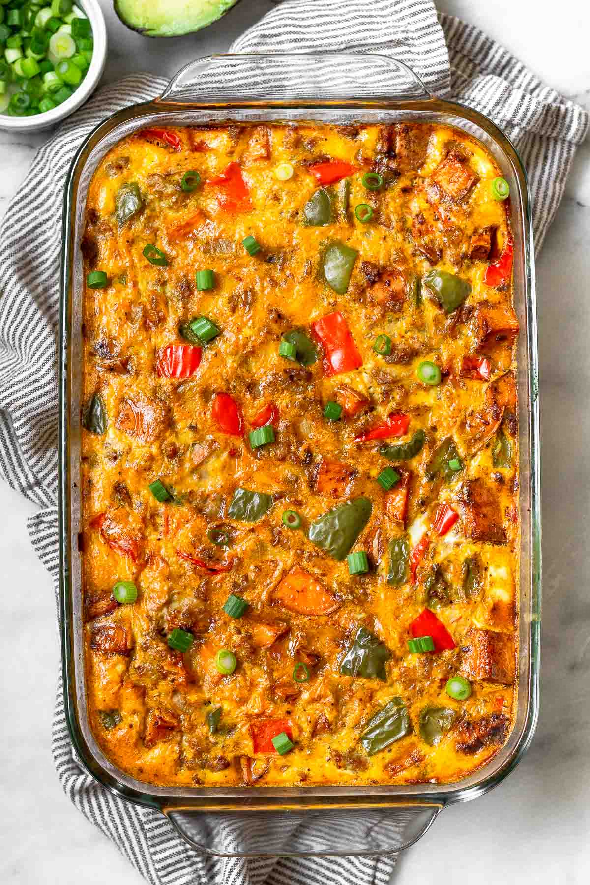 Sweet Potato Breakfast Casserole with Sausage - Eat the Gains