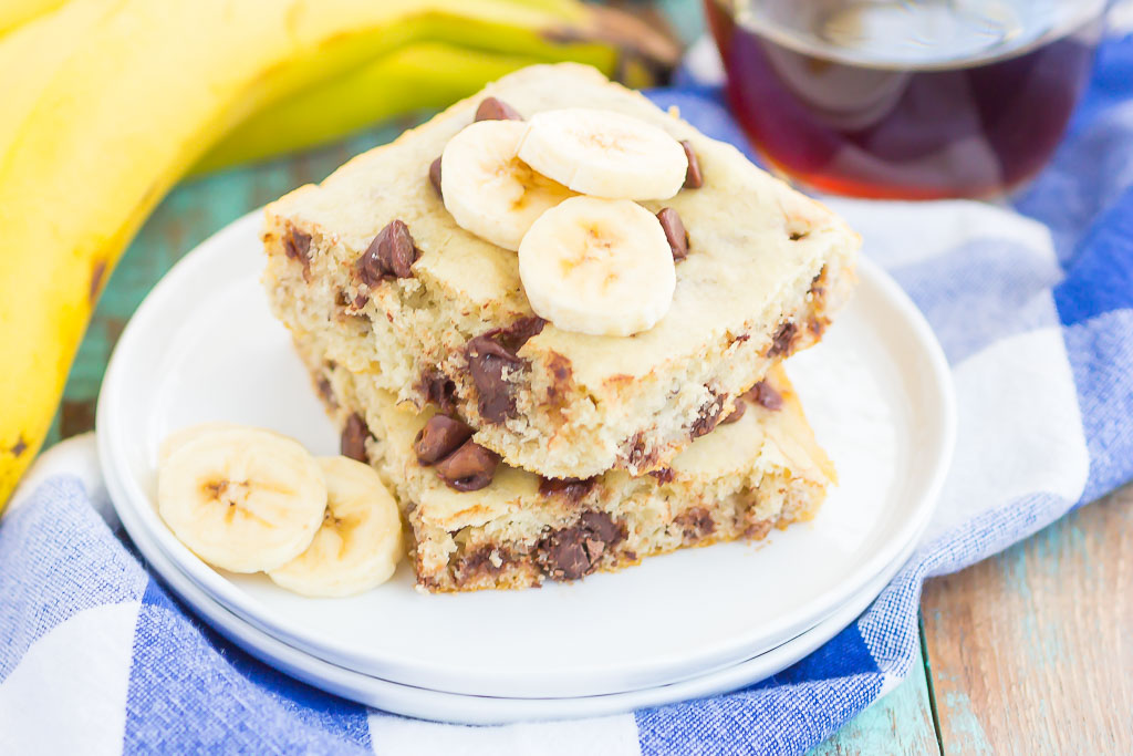 Sheet Pan Banana Chocolate Chip Pancakes Recipe - Pumpkin 'N Spice