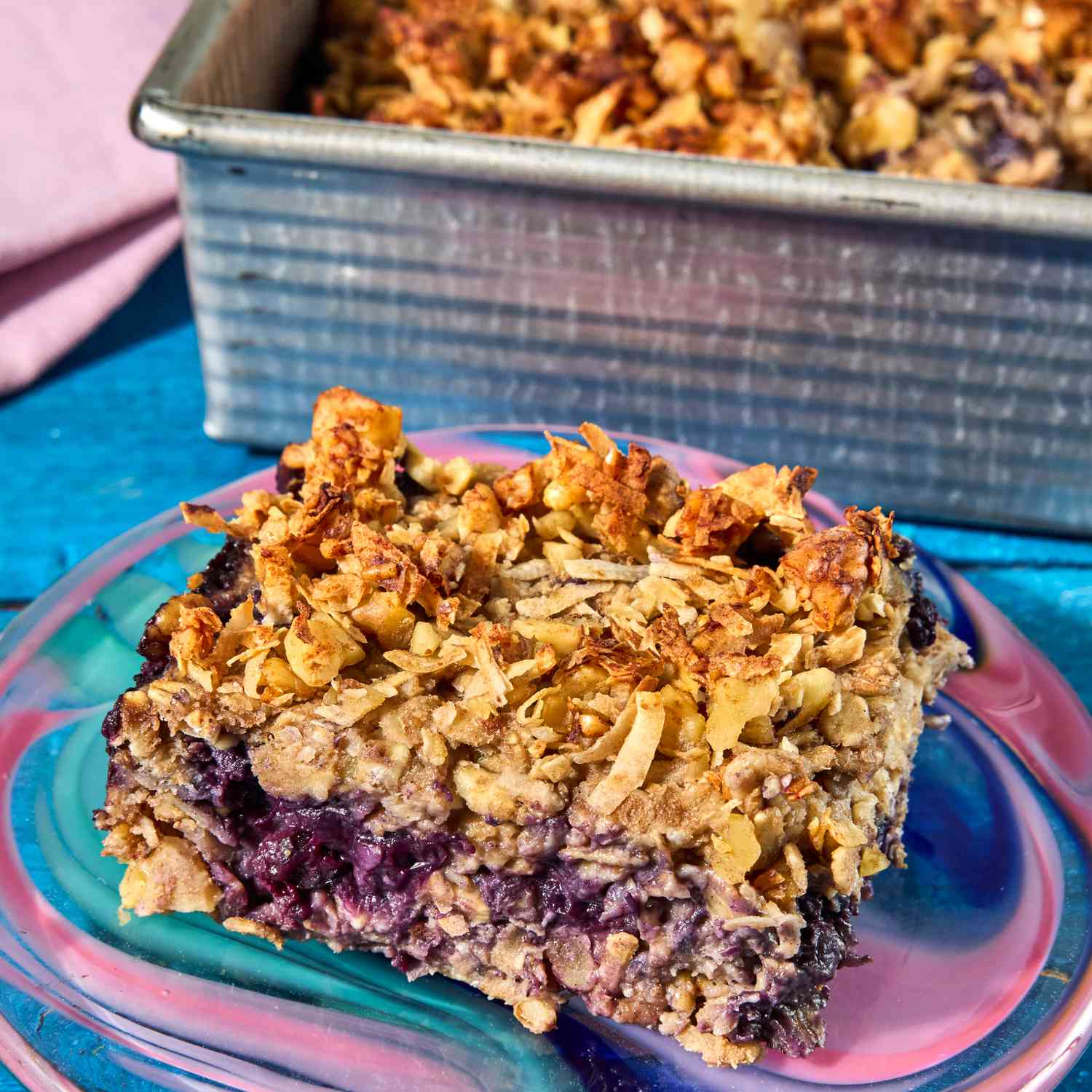 Blueberry-Coconut-Walnut Baked Oatmeal