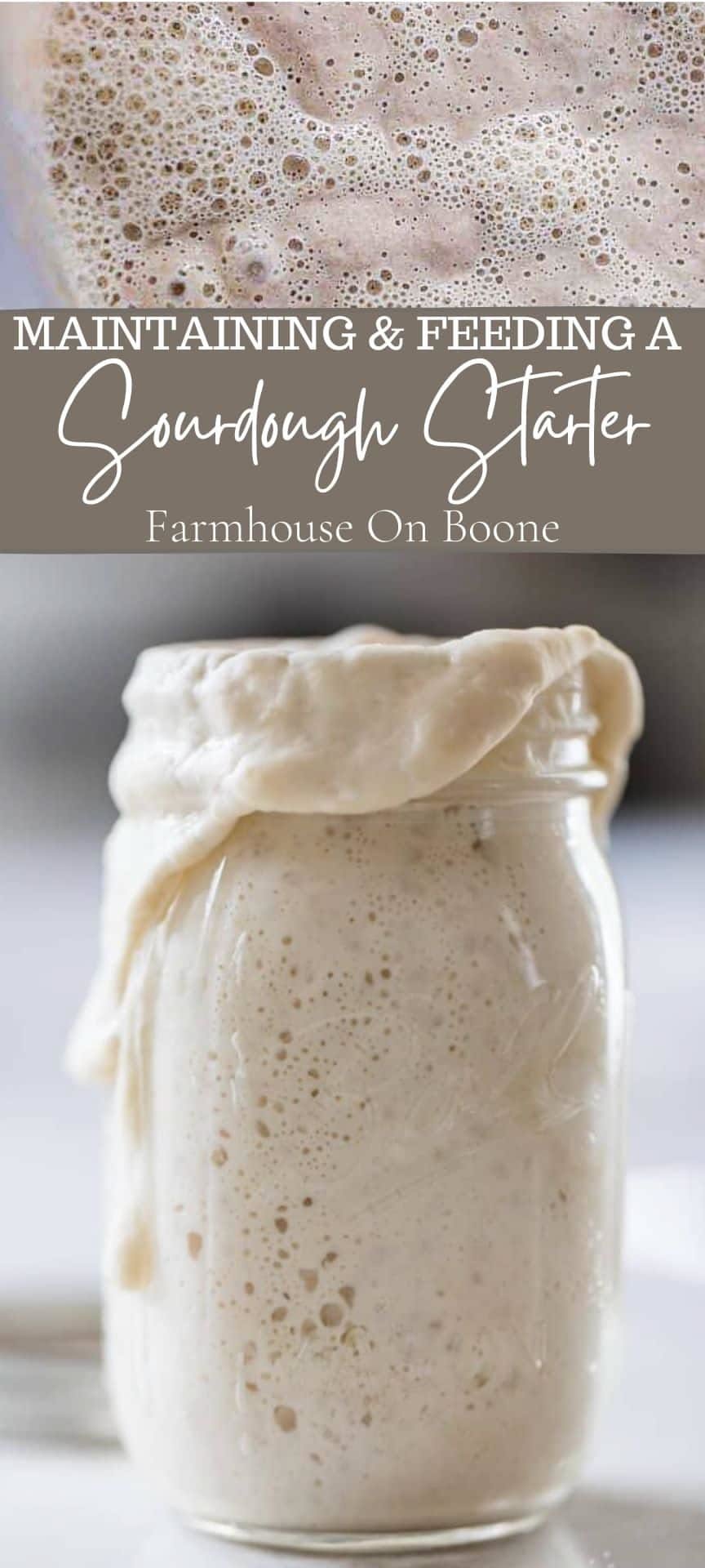 Sourdough starter bubbling and overflowing from a glass mason jar
