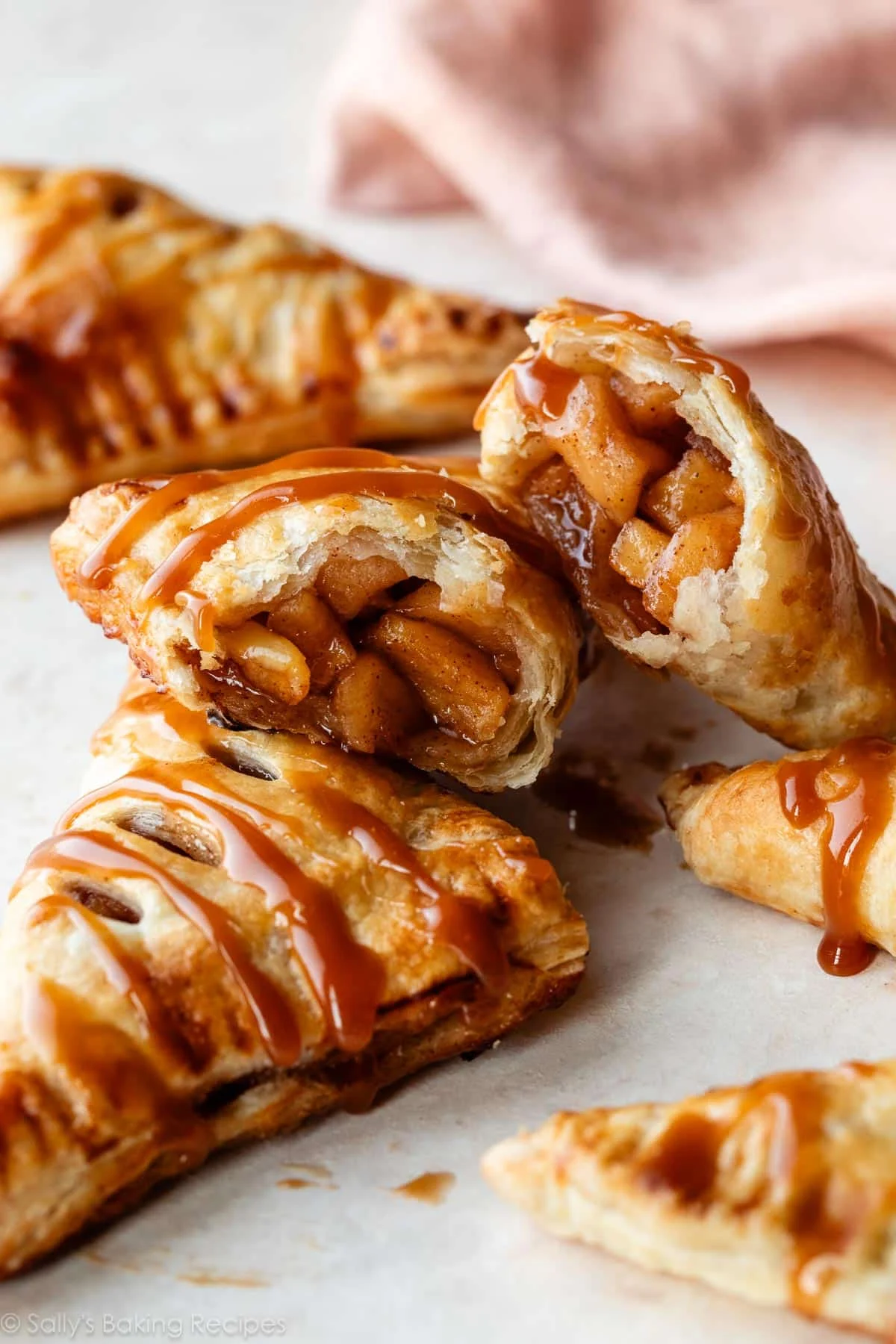 Apple turnovers with a glossy golden pastry crust