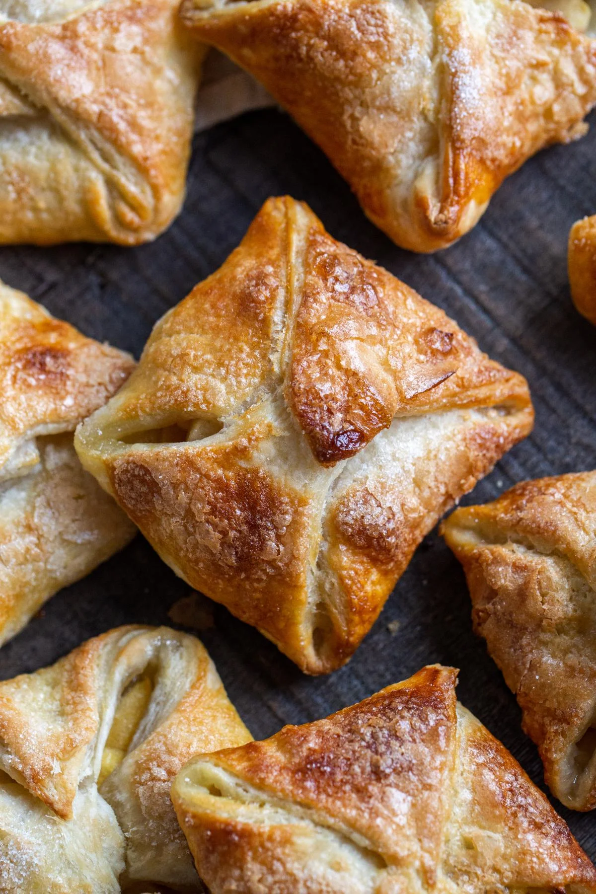 Apple turnovers cooling on a wire rack